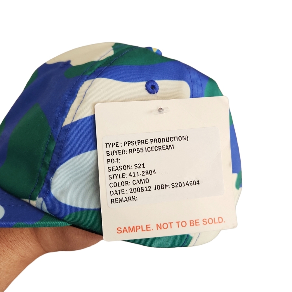 Rare Ice Cream Melting Polo Camo multicolor adjustable hat Sample New with Tags - Picture 6 of 11